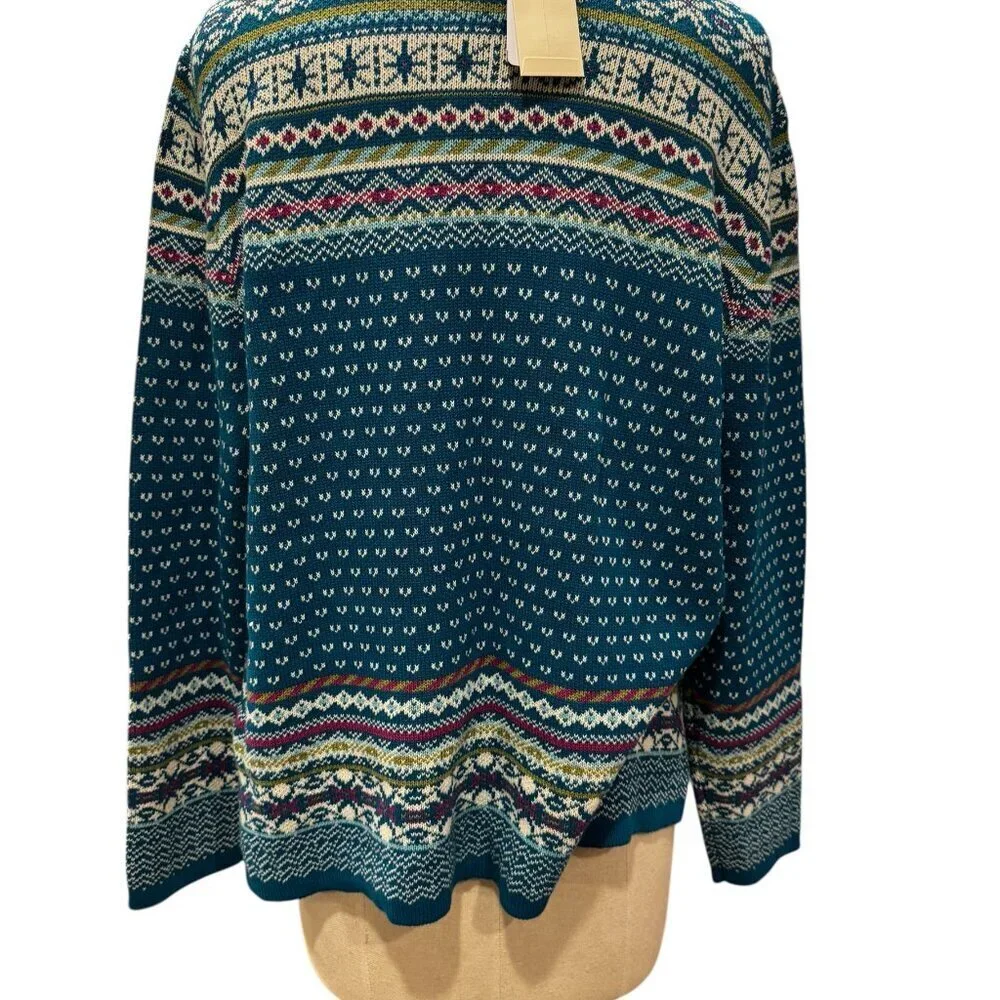 Christopher & Banks Fair Isle Cardigan Sweater – Size Large (NWT) - Picture 5 of 6